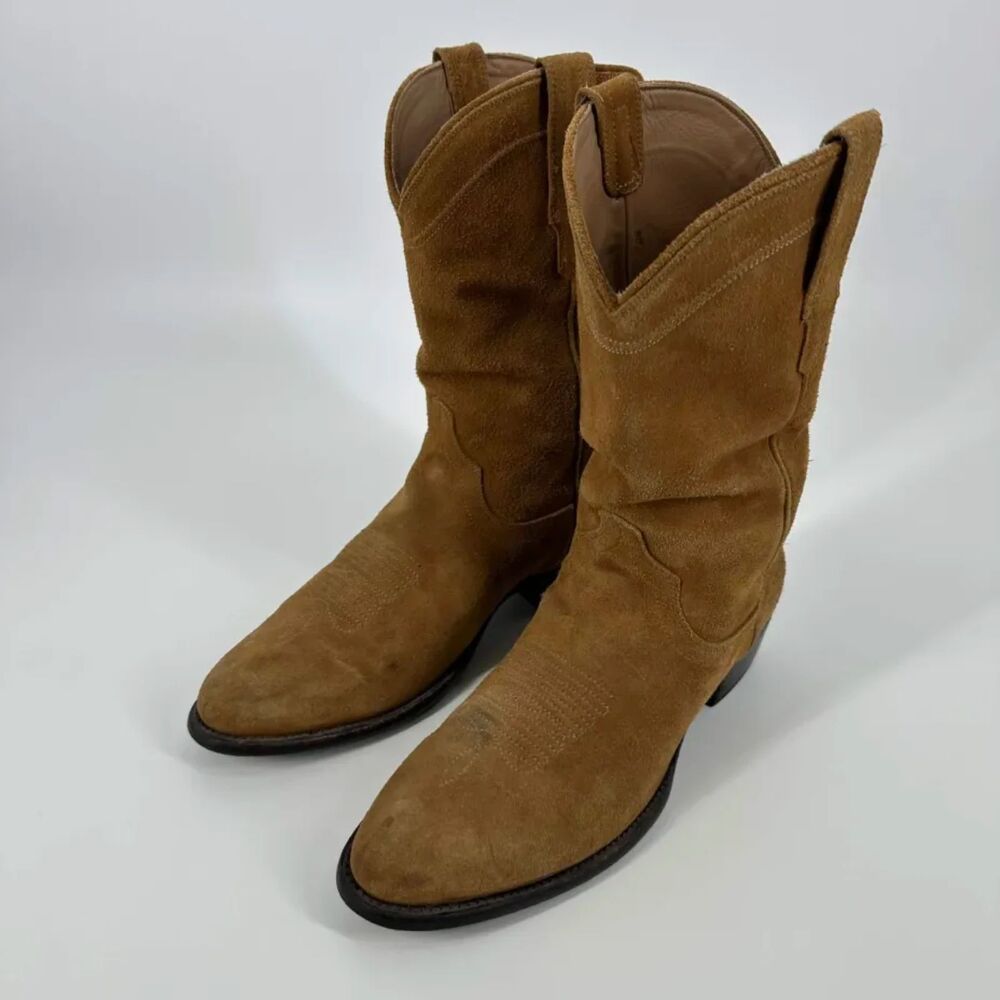 Tecovas The Johnny Honey Brown Suede Western Cowboy Boots Size 12.5D